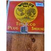 Image 1 : Very nice "World's Navy Tobacco Tin" 7 1/4" wide x 6 1/2 Deep x 3" tall excellent graphics and condi