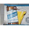 Image 1 : Shiner Light Blonde Beer Advertising banner sign is 4" long x 18"tall Newer never used as product ha