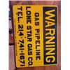 Image 2 : Warning - Gas pipeline metal sign never used Lone Star Gas Co Texas