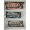 Image 1 : Three 1954 bills $2, $5,$10 nice grades