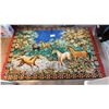 Image 1 : 6’ BY 4’11”, WALL RUG, HORSE THEMED