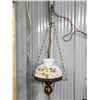 Image 1 : Vintage hanging lamp, w/ glass floral shade