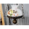 Image 2 : Vintage hanging lamp, w/ glass floral shade