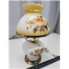 Image 2 : Lovely glass floral lamp, w/ matching glass shade - 14.5"H