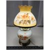 Image 5 : Lovely glass floral lamp, w/ matching glass shade - 14.5"H
