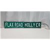 Image 1 : 2 Street signs - "Holly Cres" & "Flax Rd" - 18"x6"