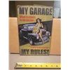 Image 1 : "My Garage, My Rules" tin sign