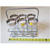 Image 1 : Vintage 10oz Highball Cocktail Glasses Caddy Set