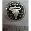 Image 1 : 1982 Proof Silver Dollar. Commemorates the Centennial of Regina. Popular bison skull. Proof with Ult