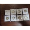 Image 1 : Complete set of Canadian George VI World War II Silver 25 Cents. Includes 1939, 1940, 1941, 1942, 19