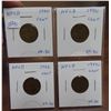 Image 1 : Lot of 4 Newfoundland World War II Small Cents. Includes 1940, 1941C, 1942 & 1943C. Coins grade VF-2