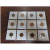 Image 1 : Lot of 12 U.S. Uncirculated Lincoln Cents. Includes 1955D, 1956D, 1958D, 1960D Small Date, 1960D Lar