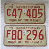 Image 2 : 1973 Saskatchewan license plates - Home of the RCMP C-47-405 F-80-296