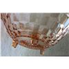 Image 2 : Pink Depression Windsor Diamond 3 footed 10" bowl Jeanette Glass