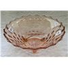 Image 3 : Pink Depression Windsor Diamond 3 footed 10" bowl Jeanette Glass