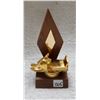 Image 1 : Vintage Snowmobile trophy - Brass & Walnut