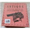 Image 1 : Antique sewing machine Salt & Pepper shakers - Original box