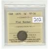 Image 1 : 1870 ICCS graded, Canadian silver 5 cent silver coin - VF30