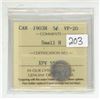 Image 1 : 1903H ICCS graded, Canadian silver 5 cent silver coin - VF20