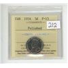 Image 1 : 1934 ICCS graded, Canadian 5 cent coin - F15