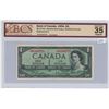 Image 1 : 1954 BCS graded, Canadian 1 dollar replacement bill - Beattie/Rasminsky - B/M 0309755 - VF35