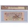 Image 1 : 1986 BCS graded, Canadian 2 dollar bill - Thiessen/Crow - BGP 4666827 - UNC58
