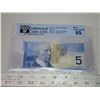 Image 1 : 2001 GWC graded, Canadian 5 dollar bill - Knight/Dodge - ANV 0231911 - UNC65