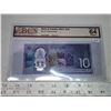 Image 1 : 2017 BCS graded, Canadian 10 dollar bill - Willkins/Poloz - CDC 3015885 - UNC64