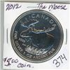 Image 1 : 2012 "The Moose" Canadian 1oz fine silver 5 dollar coin