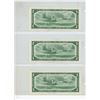 Image 2 : Lot of 3 Consecutive Serial Number 1954 Modified Portrait $1 notes. Beattie-Rasminsky signatures. S/