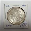 Image 1 : U.S. 1921 Morgan Silver Dollar. Philadelphia Mint AU-50. Lustrous.