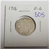 Image 1 : 1916 Silver 25 Cents. Issued during World War I. G-6.