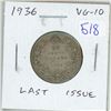 Image 1 : 1936 Silver 25 Cents. Last issue for King George V. VG-10.