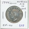 Image 1 : 1944 Hearing Aid Silver 50 Cents. Die Clash resulting in a Hearing Aid in the king’s ear. E
