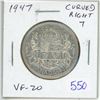 Image 1 : 1947 Curved Right 7 Silver 50 Cents. VF-20.