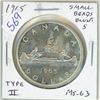 Image 1 : 1965 Type II Silver Dollar. Small Beads, Blunt 5. MS-63. Lustrous.