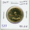 Image 1 : 2014 Lucky Loonie Dollar. MS-64.