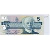 Image 1 : 1986 Canada five dollar bill $5.00 bird bill