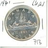 Image 1 : 1961 Canada silver dollar