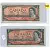 Image 1 : Lot of two Canada $2.00 two dollar bills - R/G prefix, replacement note