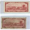 Image 2 : Lot of two Canada $2.00 two dollar bills - R/G prefix, replacement note