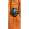 Image 2 : Blue fire opal ring with stone silver plated 925 silver- size 8