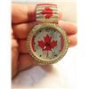 Image 3 : Canada style crystal stretch metal band watch red lead canadian flag