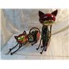 Image 1 : Pair of metal cats 12"x6.5" art kitten