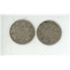 Image 1 : 2 Silver Canadian 25 cent coins - 1919 & Unknown year