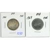 Image 1 : 2 Canadian 25 cent coins - 1966 Silver & 1969