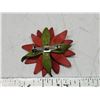 Image 6 : Felt flower brooch & ceramic flower ring - sz 5