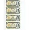 Image 1 : 4 - 1973 Canadian 1 dollar bills - Consecutive #'s - Crow/Bouey - BFA 8915756-59