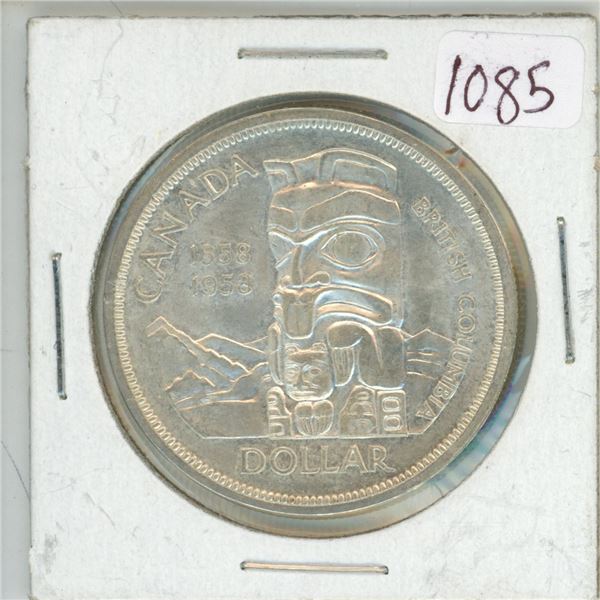 1958  British Colombia  Canadian silver dollar