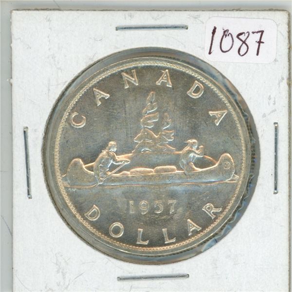 1957 Canadian voyageur silver dollar